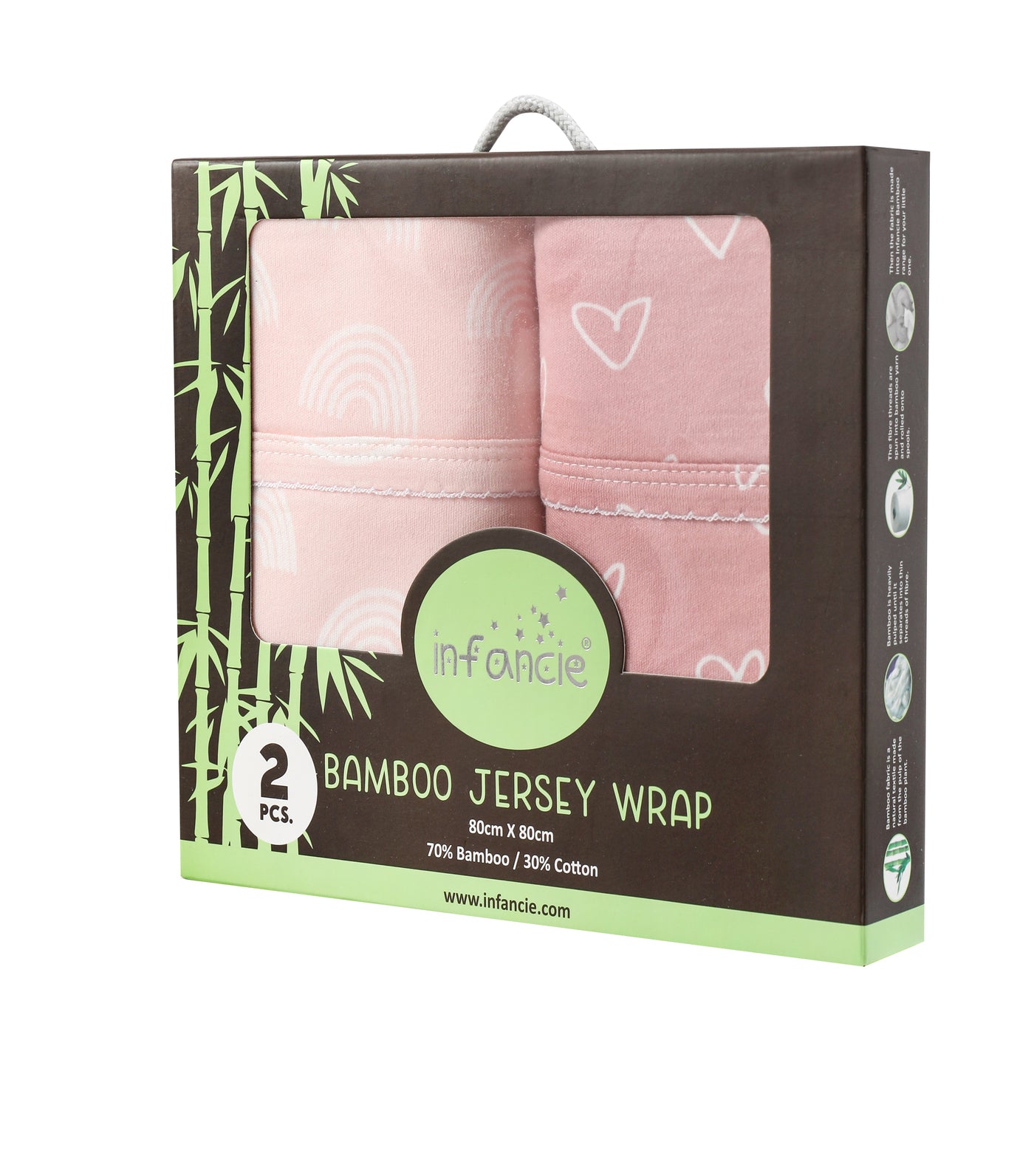 Infancie 2 Pieces Bamboo Jersey Wrap (IT5011/Pink)
