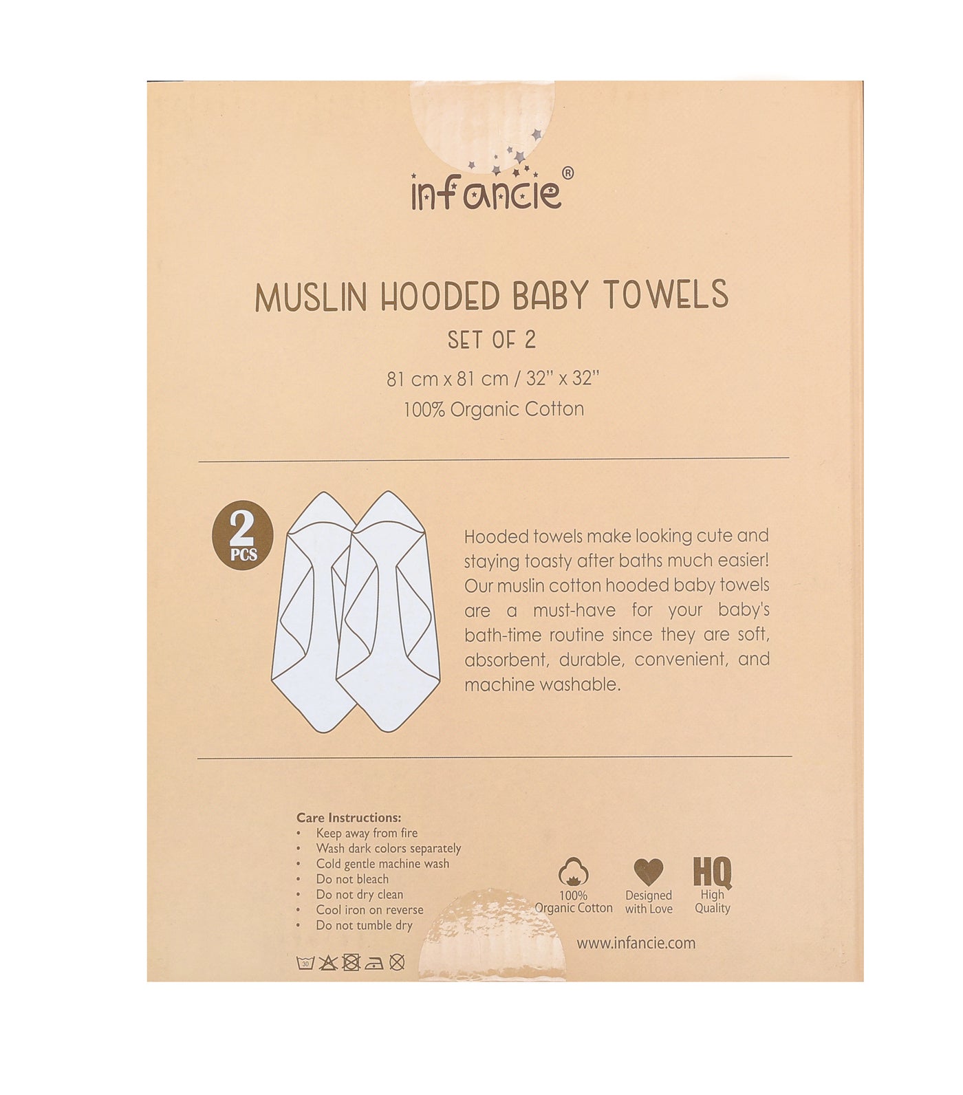 Infancie Muslin Hooded Baby Towels (IT5379)
