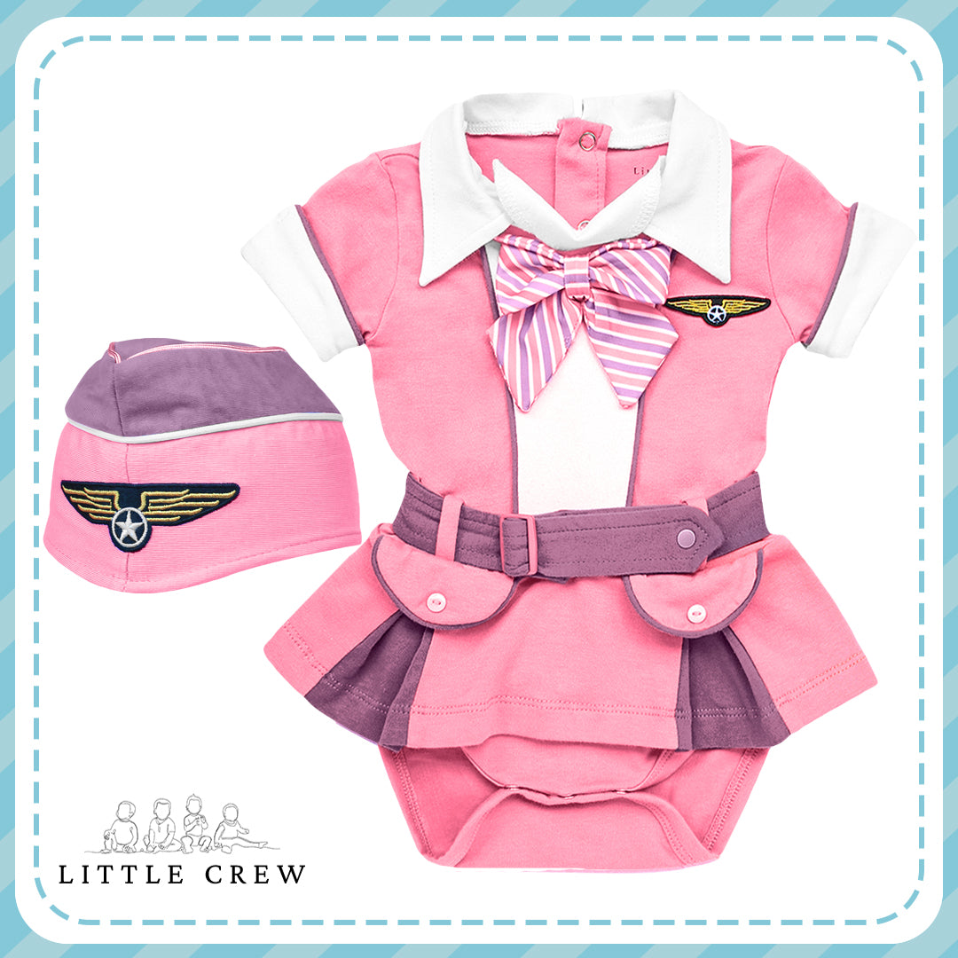 Little Crew The Flight Attendant Onesie with Hat