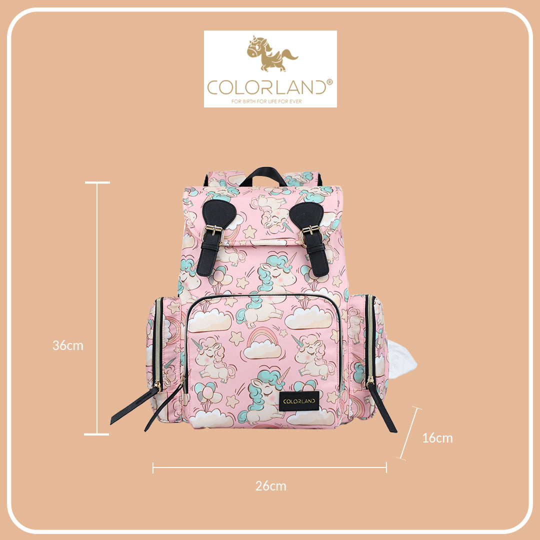 Colorland Mommy Diaper Backpack (BP235-F/Pink Unicorn)