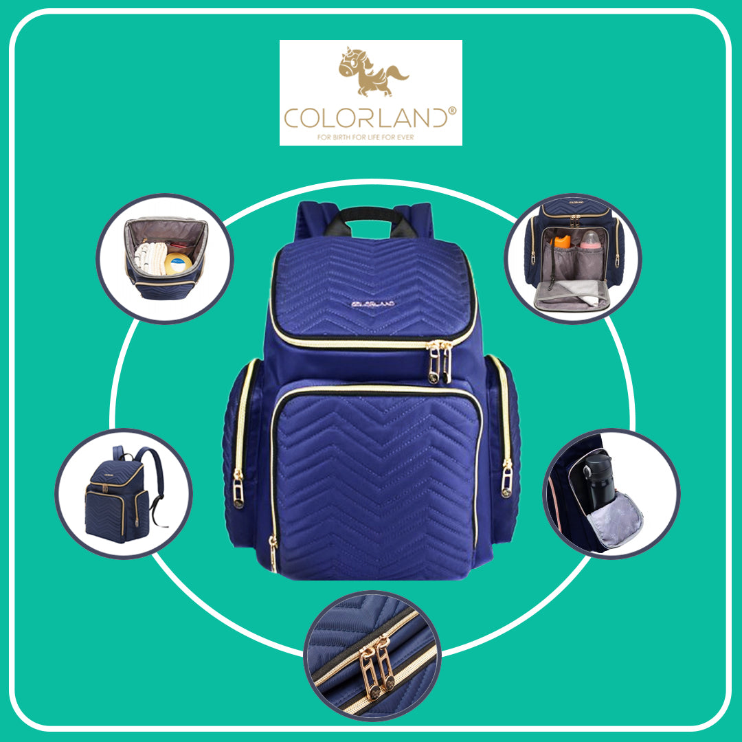 Colorland Georgia Baby Changing Backpack (BP146-D/Blue)