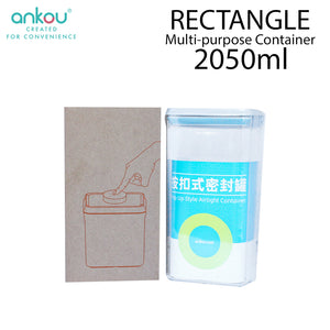 Ankou Airtight 1 Touch Multipurpose Airtight Food Storage Container 2050ml (Rectangle)