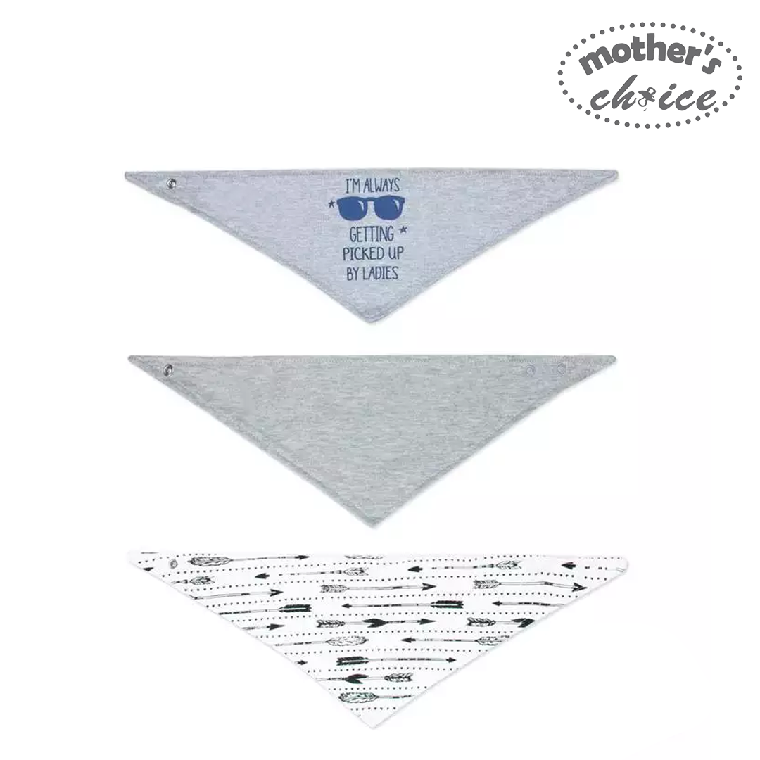 Mother's Choice 3 Pack Reversible Bandana Bib Shades (IT1364)