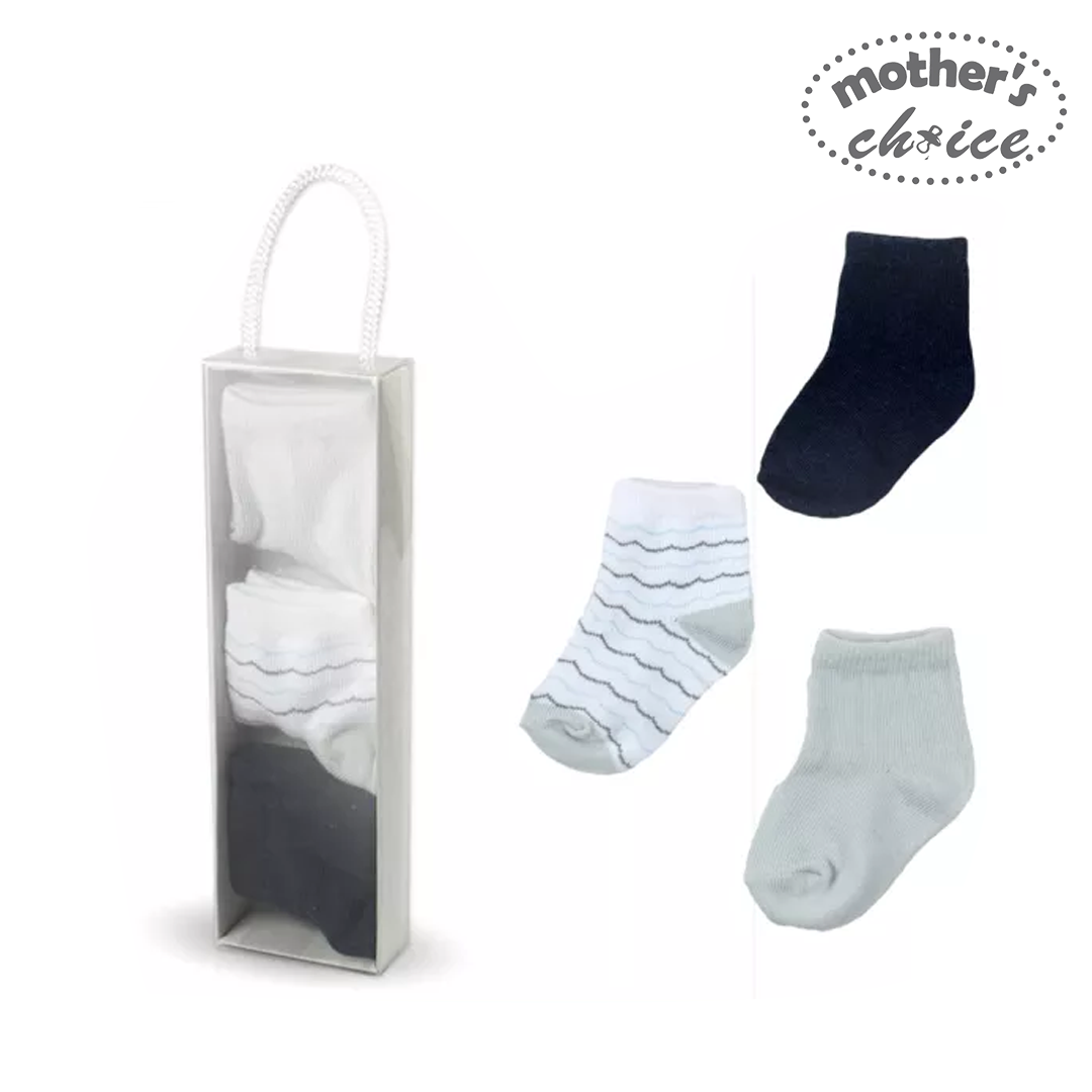 Mother's Choice 3 Pairs Infant Cute Baby Gift Box Socks (IT2466)