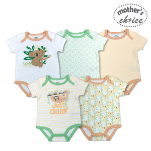 Mother's Choice 5 Pack Short Sleeve Onesie (Just Chillin/IT2488)