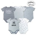 Load image into Gallery viewer, Mother&#39;s Choice 5 Pack Short Sleeve Onesie (Eat Sleep Play Repeat/IT2490)
