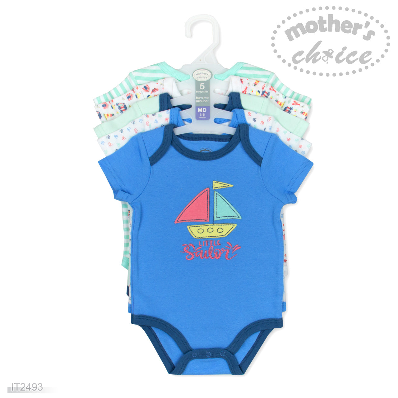 Mother's Choice 5 Pack Short Sleeve Onesie (Little Sailor/IT2493)