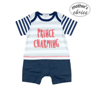 Mother's Choice 1 Piece Baby Short Sleeve Romper (Prince Charming/IT9560)