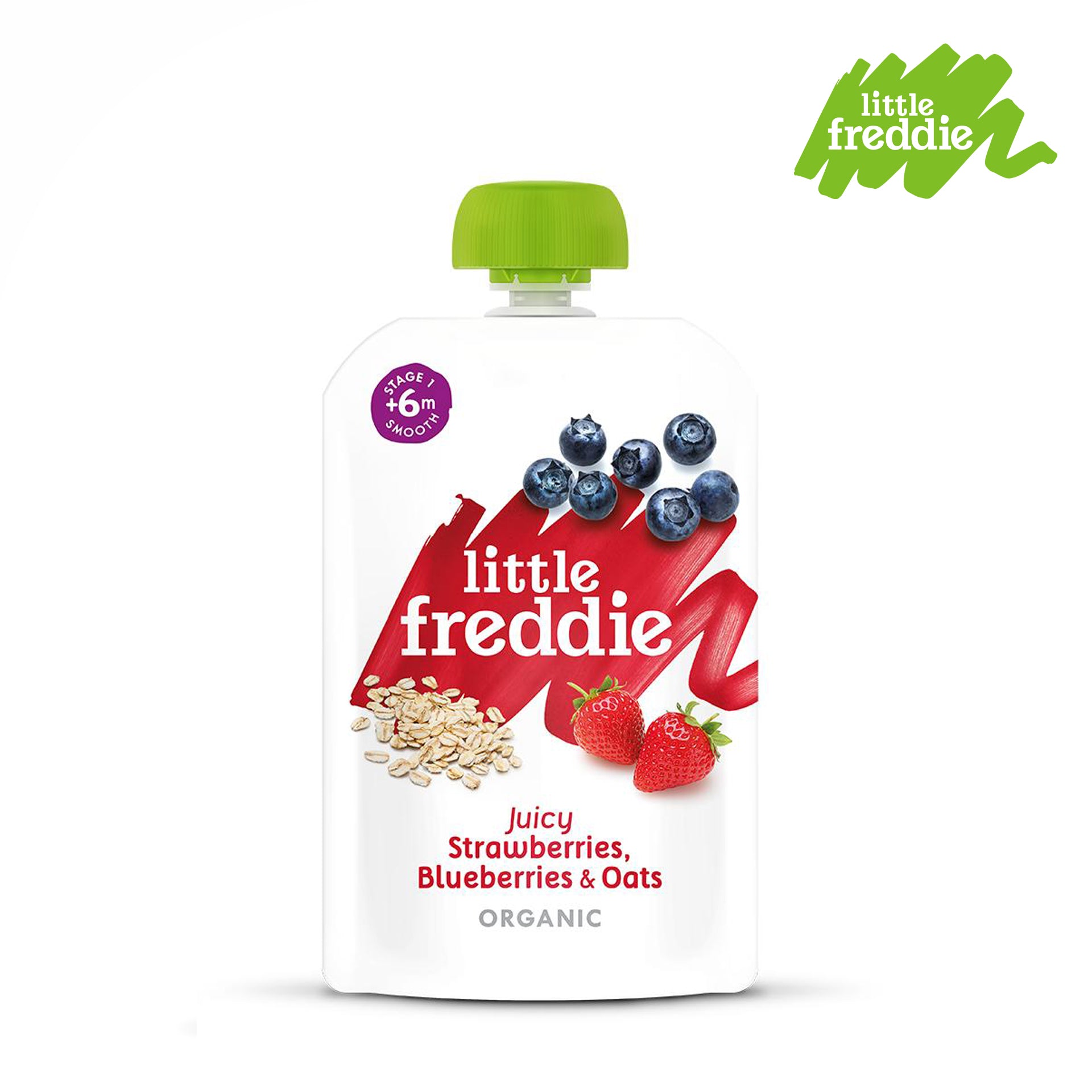Little Freddie Juicy Strawberries, Blueberries & Oats 100g