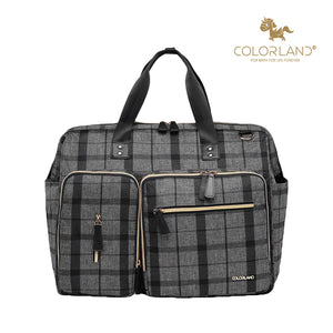 Colorland Mommy Diaper Tote Bag TT199-A/Black Grid)