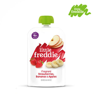 Little Freddie Fragrant Strawberries, Bananas & Apples 100g