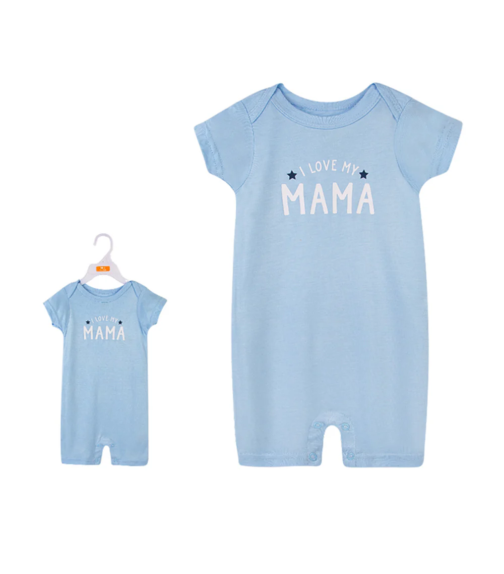 Hudson Baby 1 Piece Short Sleeve Romper (00922CH/I Love My Mama)