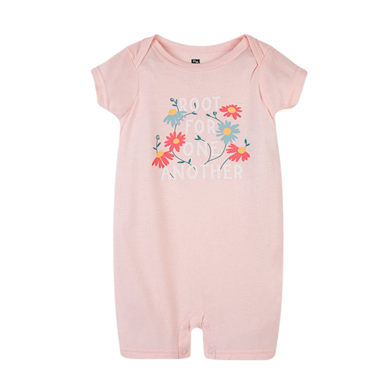 Hudson Baby 1 Piece Short Sleeve Romper (01206CH/Root For One Another)