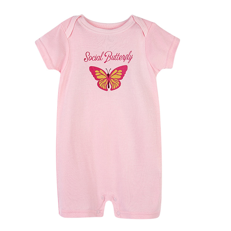 Hudson Baby 1 Piece Short Sleeve Romper (01270CH/Social Butterfly)