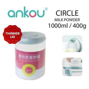 Ankou Airtight 1 Touch Button Container With Scoop and Holder 1000ml (Circle)