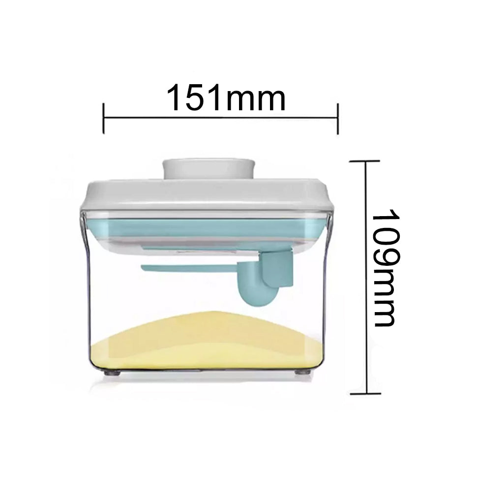 Ankou Airtight 1 Touch Button Clear Container With Scoop  and Holder 1000ml (Rectangular)