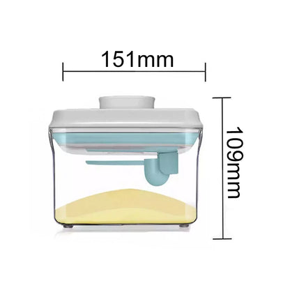 Ankou Airtight 1 Touch Button Clear Container With Scoop  and Holder 1000ml (Rectangular)