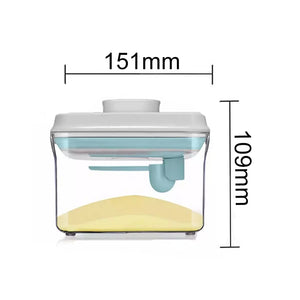 Ankou Airtight 1 Touch Button Clear Container With Scoop  and Holder 1000ml (Rectangular)