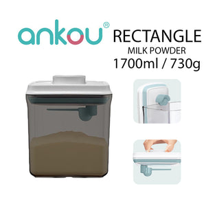 Ankou Airtight 1 Touch Button Tinted Container With Scoop and Holder 1700ml (Rectangular)