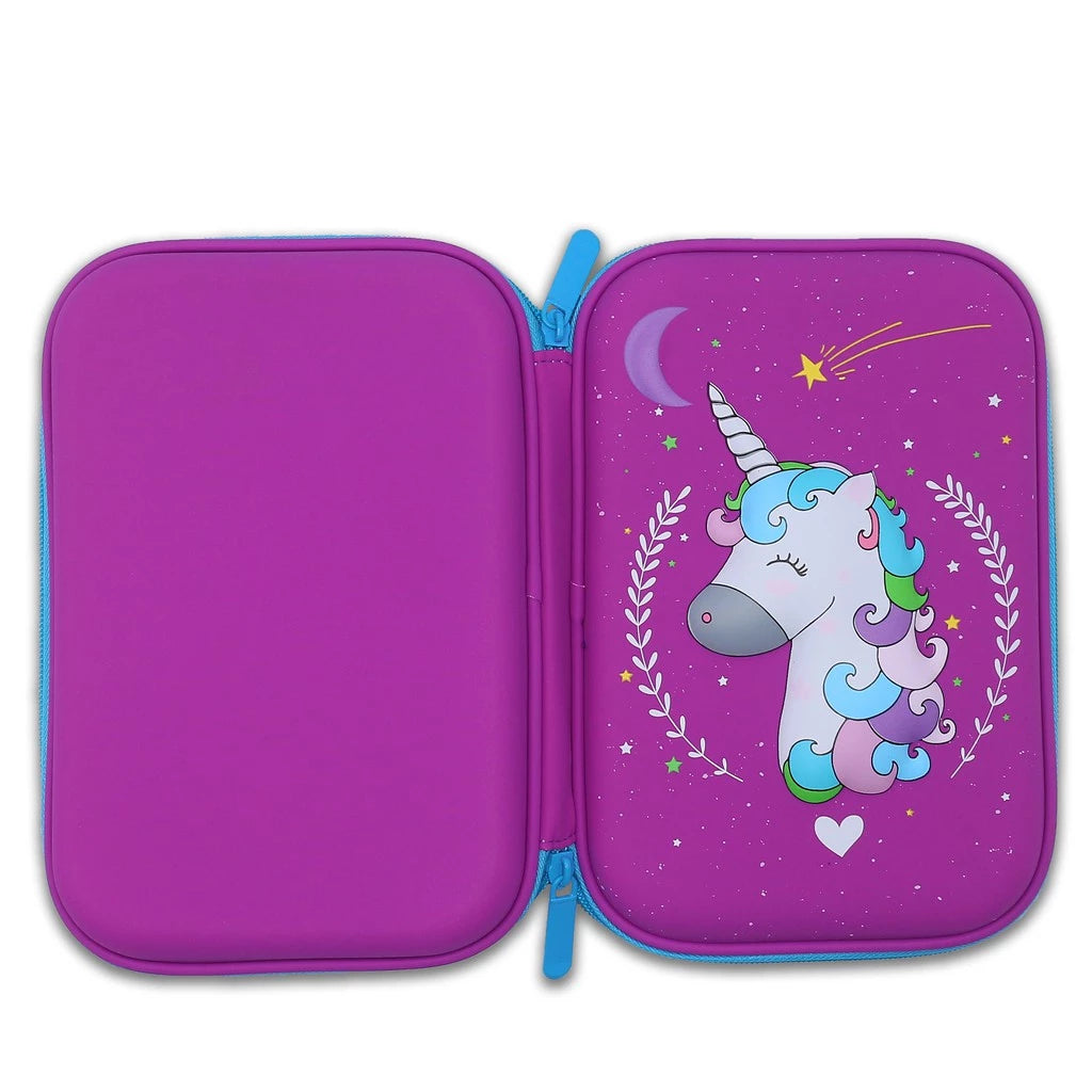3D Pencil Case EVA Hard Top Shell Unicorn Princess PC79
