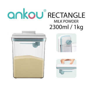 Ankou Airtight 1 Touch Button Clear Container With Scoop and Holder 2300ml (Rectangular)