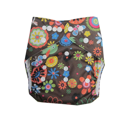 Luvable Friends Printed Cloth Diaper (Flower/Coffee)