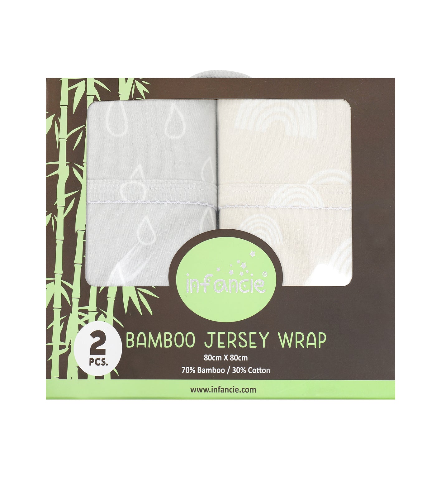 Infancie 2 Pieces Bamboo Jersey Wrap (IT4727/Beige)