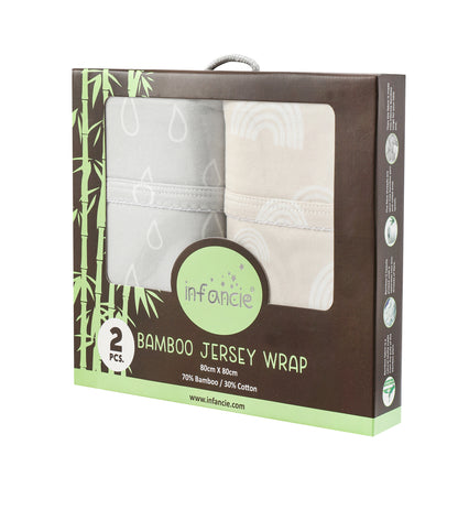 Infancie 2 Pieces Bamboo Jersey Wrap (IT4727/Beige)