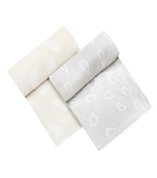 Infancie 2 Pieces Bamboo Jersey Wrap (IT4727/Beige)