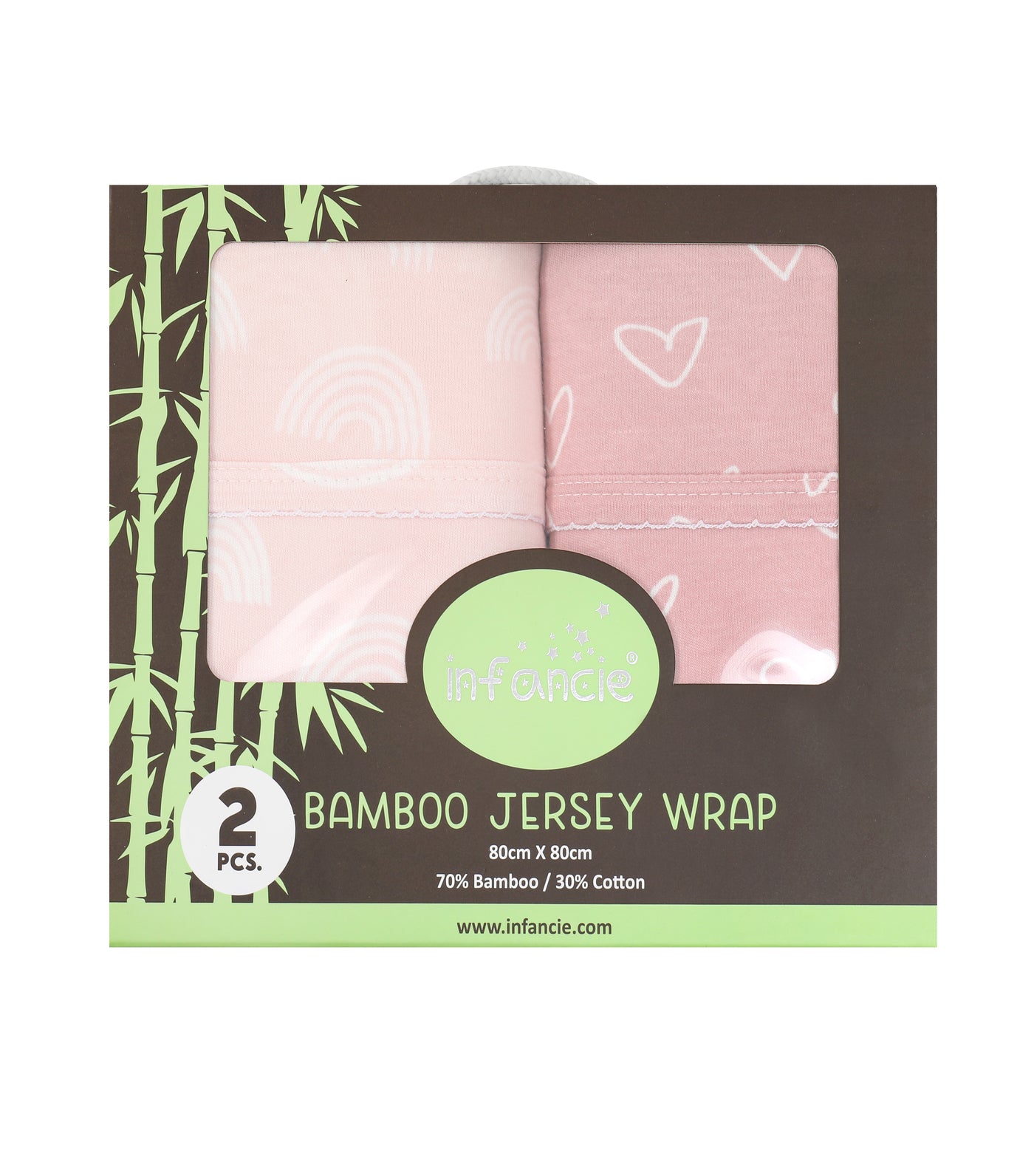 Infancie 2 Pieces Bamboo Jersey Wrap (IT5011/Pink)