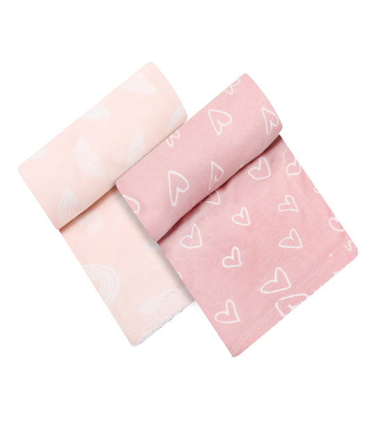 Infancie 2 Pieces Bamboo Jersey Wrap (IT5011/Pink)