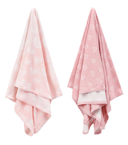 Infancie 2 Pieces Bamboo Jersey Wrap (IT5011/Pink)