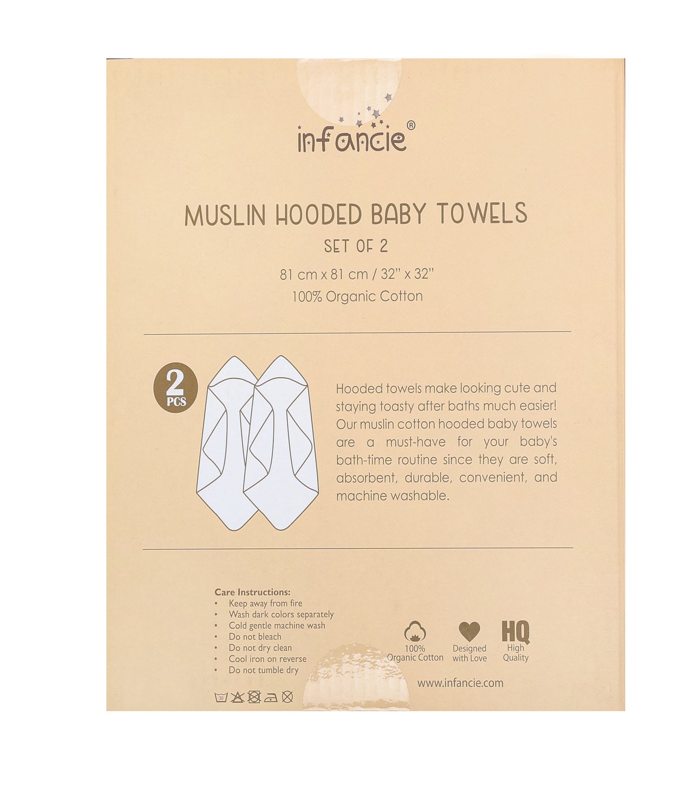 Infancie Muslin Hooded Baby Towels (IT5381)