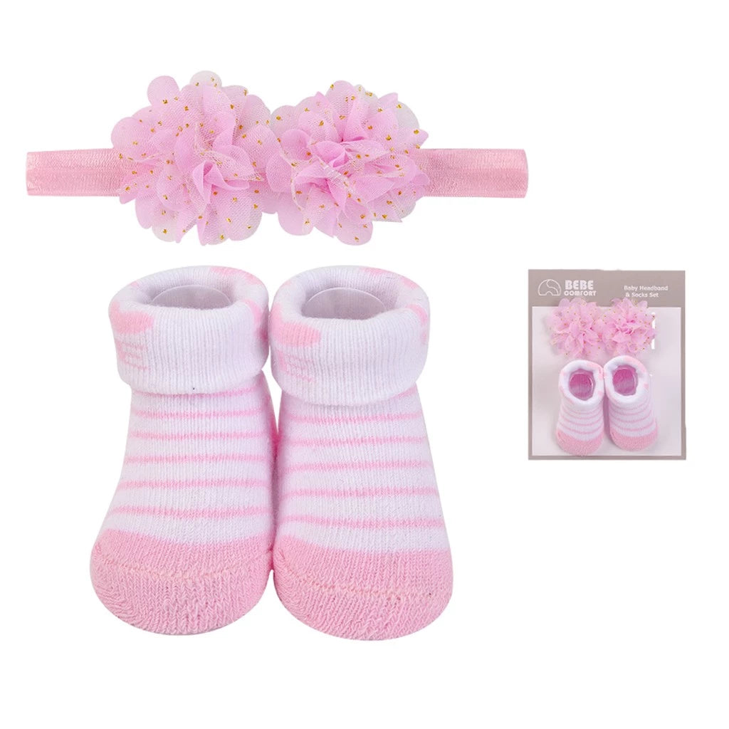 BEBE Comfort Baby 2-Piece Headband and Socks Set SP71042