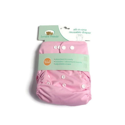 Luvable Friends Plain Cloth Diaper For 0 to 24 Months Old (Pink)