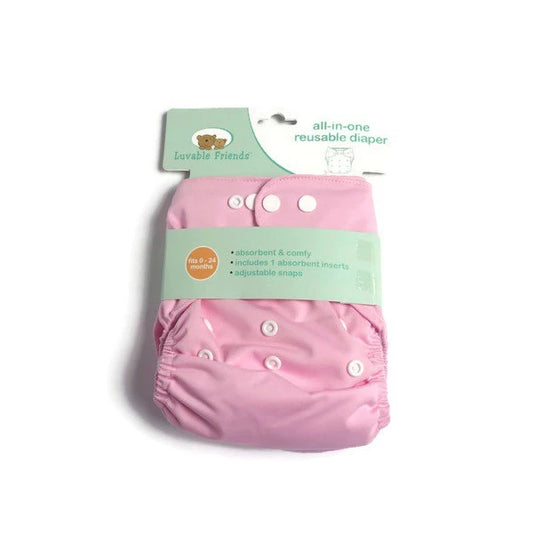 Luvable Friends Plain Cloth Diaper For 0 to 24 Months Old (Pink)