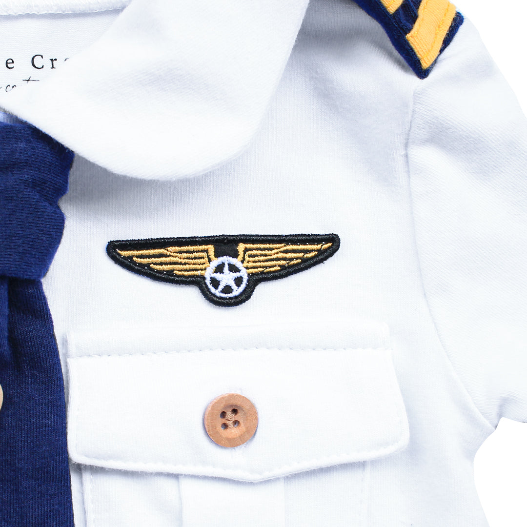 Little Crew Pilot Captain Romper with Hat