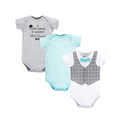 Little Treasure 3 Pack Toddler Onesies Bodysuit - A Gentleman Is Always Well Dressed (72823)