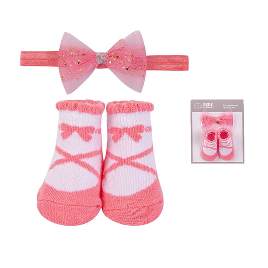 BEBE Comfort Baby 2-Piece Headband and Socks Set SP71044