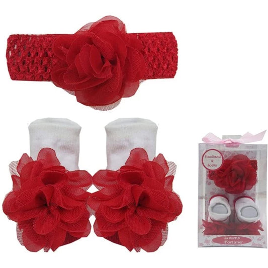 Luvena Fortuna Headband and Socks 44019-Red