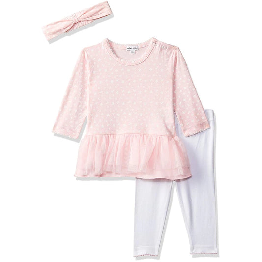 Mother's Choice 3 Piece Baby Dress and Legging Set (IT8650-Pink)