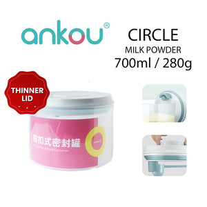 Ankou Airtight 1 Touch Button Clear Container With Scoop and Holder 700ml (Circle)