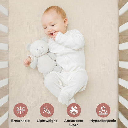 Infancie 2 Pieces Organic Muslin Fitted Crib Sheets