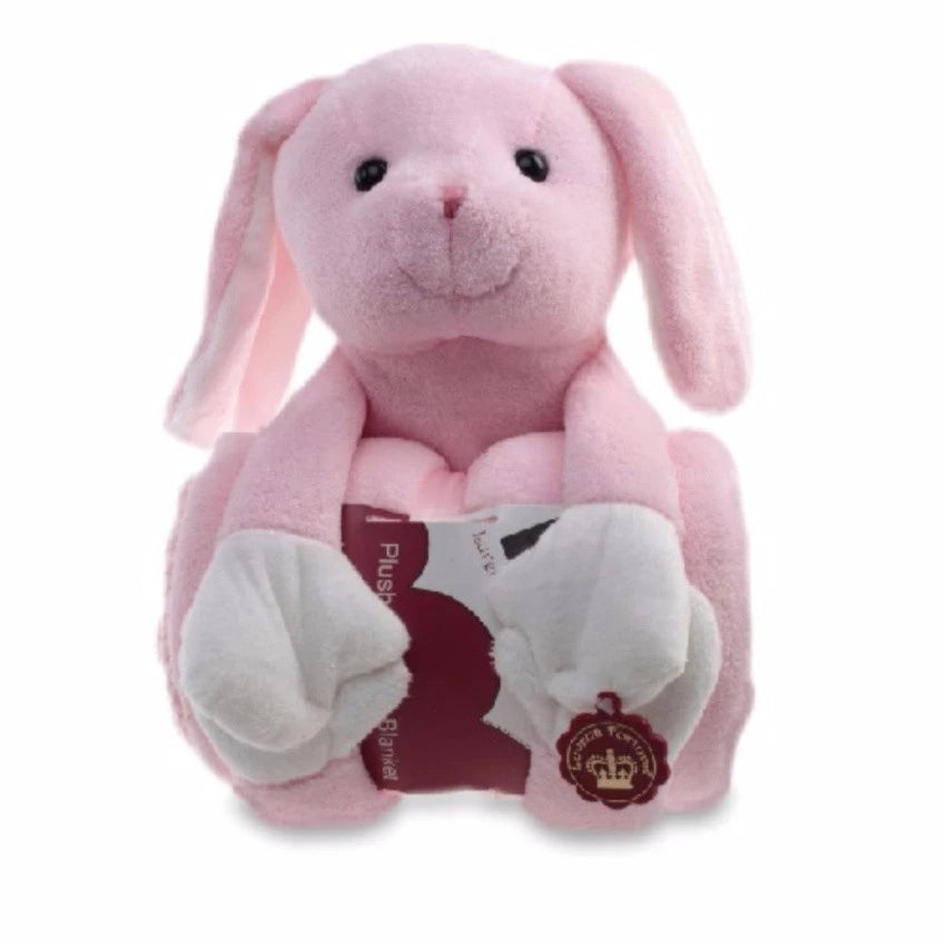 Luvena Fortuna Plush Animal and Blanket 50% Off (Rabbit-33003)