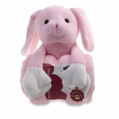 Luvena Fortuna Plush Animal and Blanket 50% Off (Rabbit-33003)