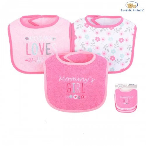 Luvable Friends Drooler Bib 3pcs Mommy's Girl 01736