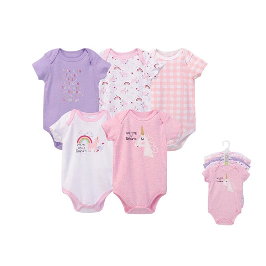 Luvable Friends 5 Pack Onesies Bodysuit (31629/Unicorn)