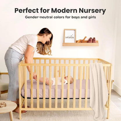 Infancie 2 Pieces Organic Muslin Fitted Crib Sheets