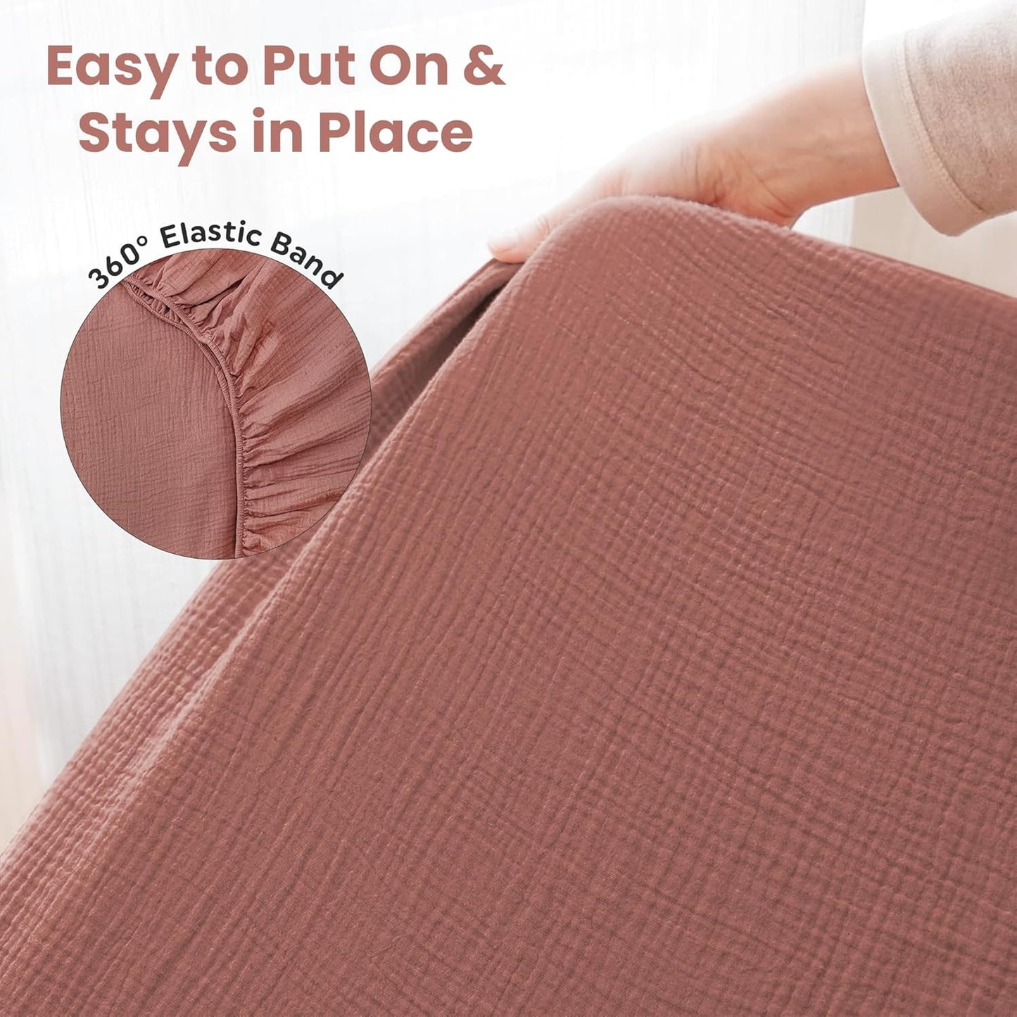 Infancie 2 Pieces Organic Muslin Fitted Crib Sheets