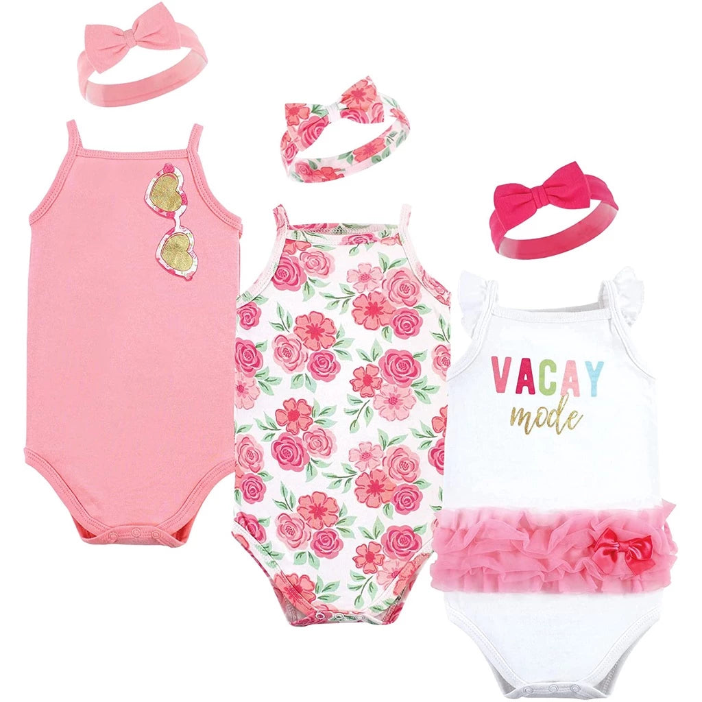 Little Treasure Baby Sleeveless Bodysuit and Headband Set - Vacay Mode